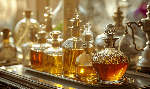 格拉斯法国在实验室中用古董平衡器收集古代香水