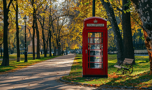 高尔基公园英式红色公用电话亭