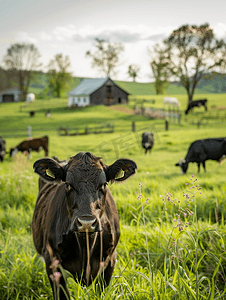 小兰花奖摄影照片_宾夕法尼亚州兰开斯特县的养牛场在春日