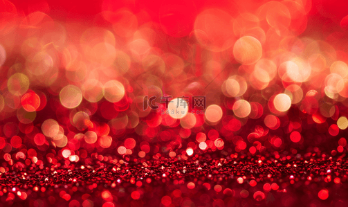 圣诞节派对图案背景图片_抽象模糊红色闪光闪光散焦散景光圣诞背景