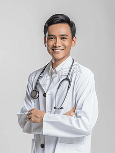 医疗保健 职业 人医学微笑的男医生穿着白色外套