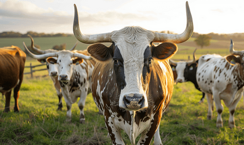 小兰花奖摄影照片_宾夕法尼亚州兰开斯特县农场的长角牛