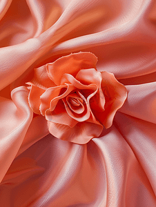 胸针摄影照片_皮革和丝绸胸针的顶视图作为玫瑰花