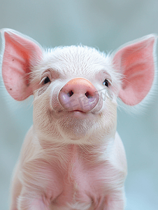 一只小猪背上的脸很可爱