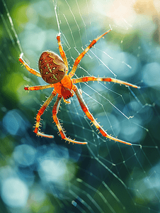 可爱血滴摄影照片_夏季的吸血蜘蛛