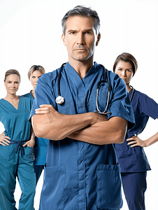 医疗保健医疗医生护士与病人测量脉搏