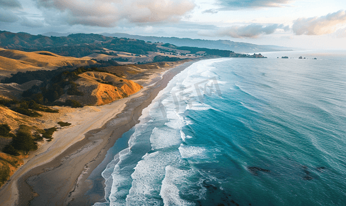 俯视北加州海滩