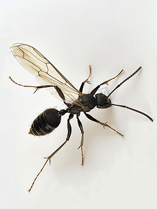 昆虫叶子摄影照片_成年雄性有翅蚁