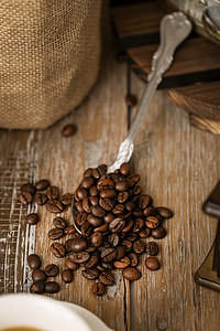 创意字体中文摄影照片_咖啡豆手磨咖啡创作