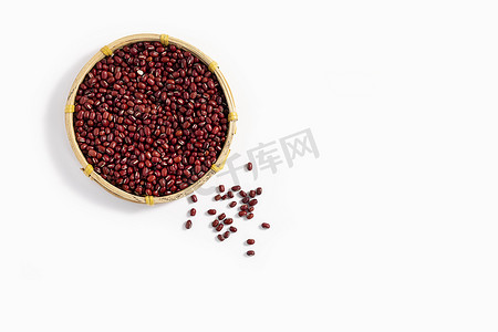 红豆粗粮食材白底图