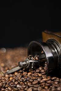 咖啡豆手磨咖啡图片