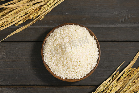 麦穗方形边框摄影照片_大米麦穗粮食图片