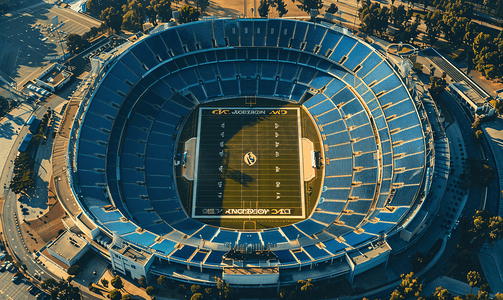加州大学洛杉矶分校足球场的鸟瞰图