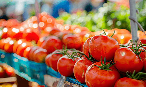 农贸市场西红柿的背景