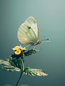 春天的动物植物摄影照片_花朵上的斑驳移民蝴蝶