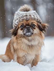 冬天的小北京哈巴狗
