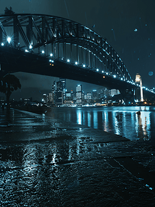 悉尼海港大桥在晚上