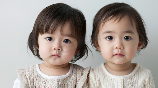 3岁的龙凤双胞胎摄影照片