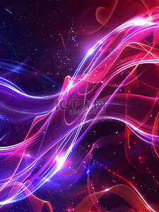 粉红色紫色背景图片_紫色科技音乐波背景霓虹红光