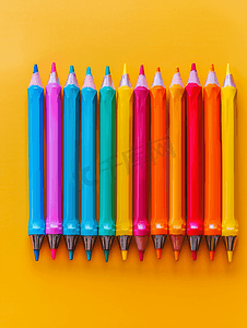 设计学院摄影照片_文具彩色书写用品钢笔铅笔回到学校概念