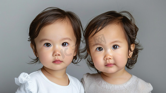 3岁的龙凤双胞胎摄影照片
