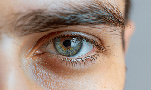 男性眼睛因霰粒肿而导致眼睑增厚