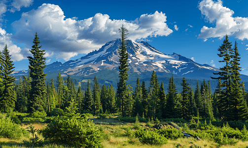 美国俄勒冈州胡德山的美丽景色