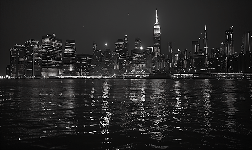 纽约夜景摄影照片_纽约夜景
