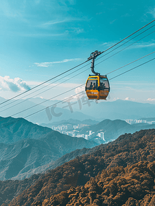 空中索道是蓝天下受欢迎的旅游景点