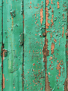 油复古摄影照片_绿漆金属表面的生锈条纹背景结构
