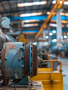 工厂内带电动机的大型铁工业便携式压缩机