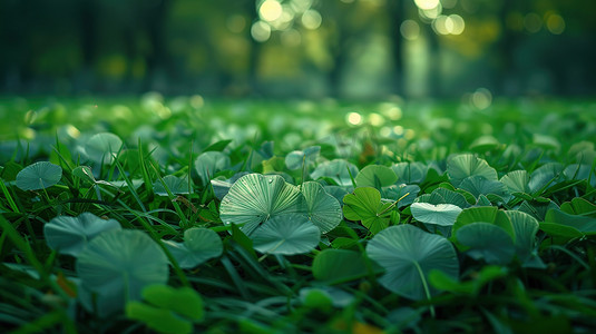 草坪上绿色草地的摄影高清图片