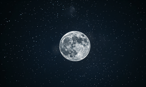 剪影景色摄影照片_夜空景观与明亮的满月