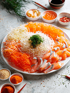 鱼生鱼生捞生或捞生是广式生鱼沙拉