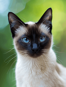 猫树摄影照片_夏日的甜脸暹罗猫