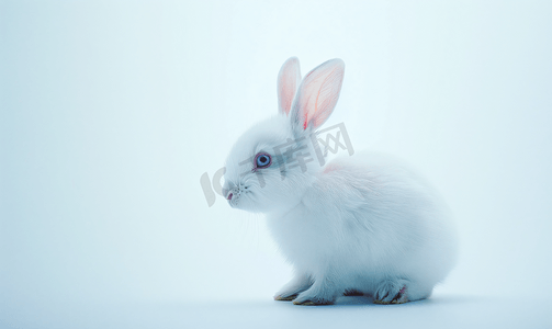 白色背景下的兔子