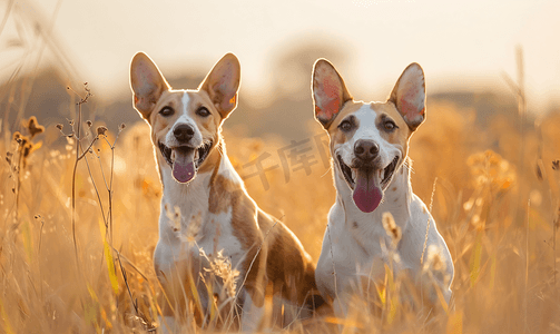 猎犬灰狗和柯基犬