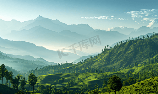 高处跌落摄影照片_喜马拉雅山的美丽风景