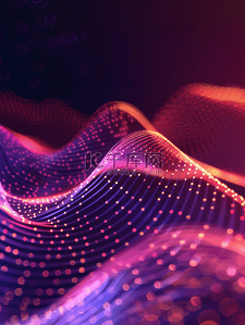 紫色科技音乐波背景霓虹红光