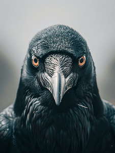 看着一只黑乌鸦的脸