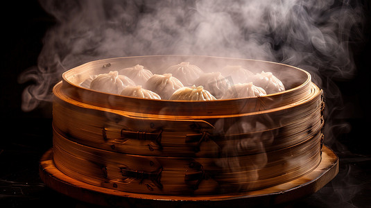 蒸笼包饺子美食摄影摄影配图
