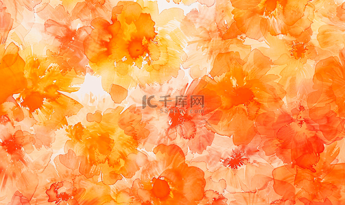 夏季橙色背景图片_橙色水彩蜡染重复模色涂料