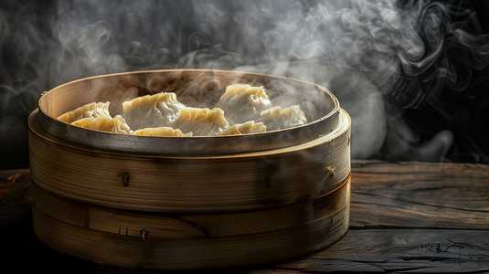 蒸笼包饺子美食摄影高清摄影图