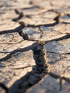干旱期间干裂的土壤污垢