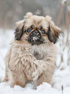 冬天的小北京哈巴狗