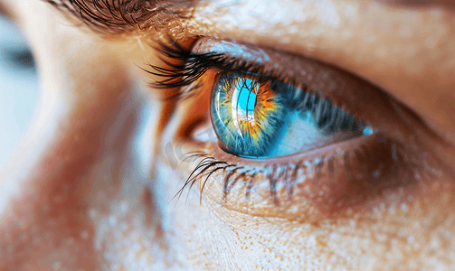干眼症摄影照片_视力不佳与年龄有关的眼部问题青光眼干眼症概念