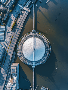 公司鸟瞰图摄影照片_伦敦千年圆顶的鸟瞰图
