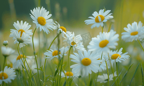 花园里的白色雏菊洋甘菊花瓣大自然中的花朵夏季自然细节