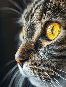 猫树摄影照片_猫脸上的黄色眼睛