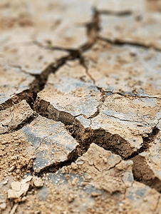 干旱期间干裂的土壤污垢